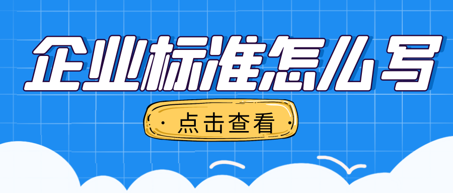 企业标准怎么写？